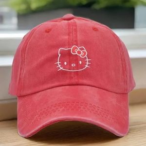 New red Hello Kitty cat baseball cap hat